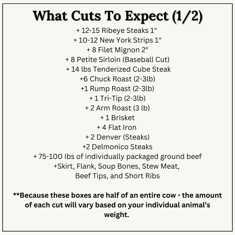 CMR 1/2 Beef JULY/AUGUST FULFILLMENT *READY TO SHIP