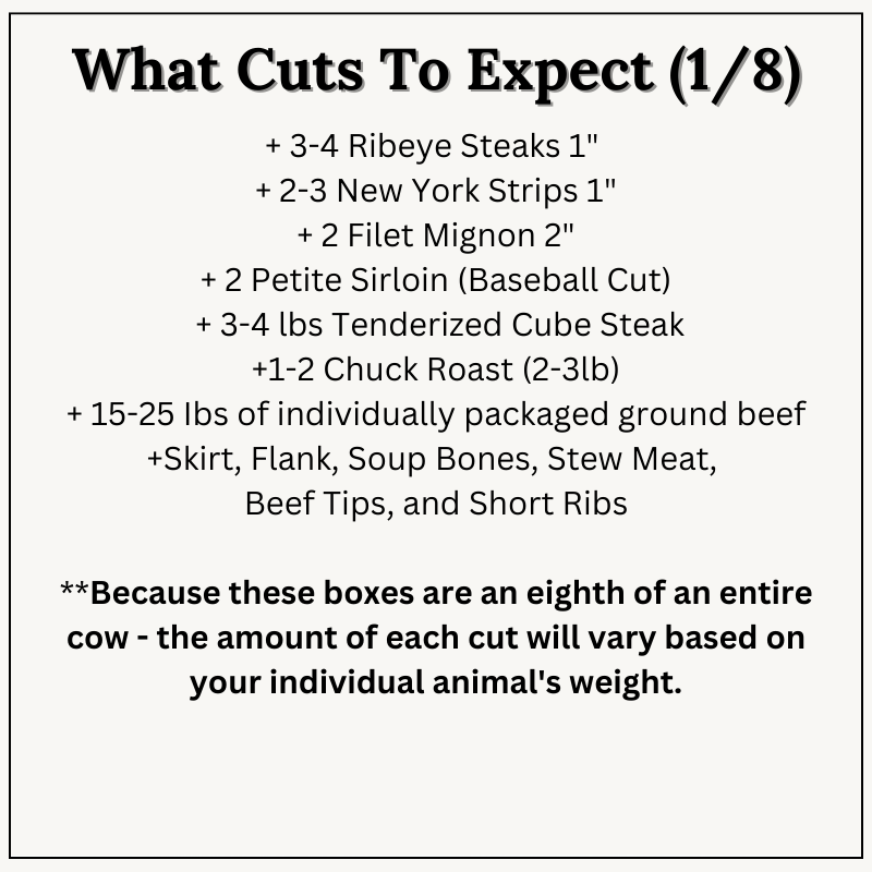 CMR 1/8 Beef Deposit ONLY *May/June FULFILLMENT*