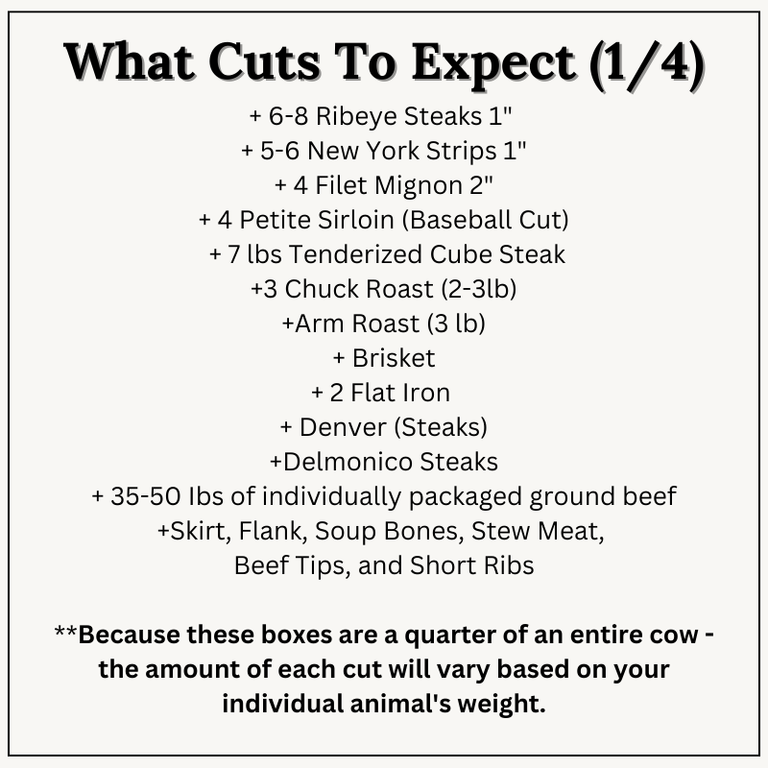 CMR 1/4 Beef *READY TO SHIP