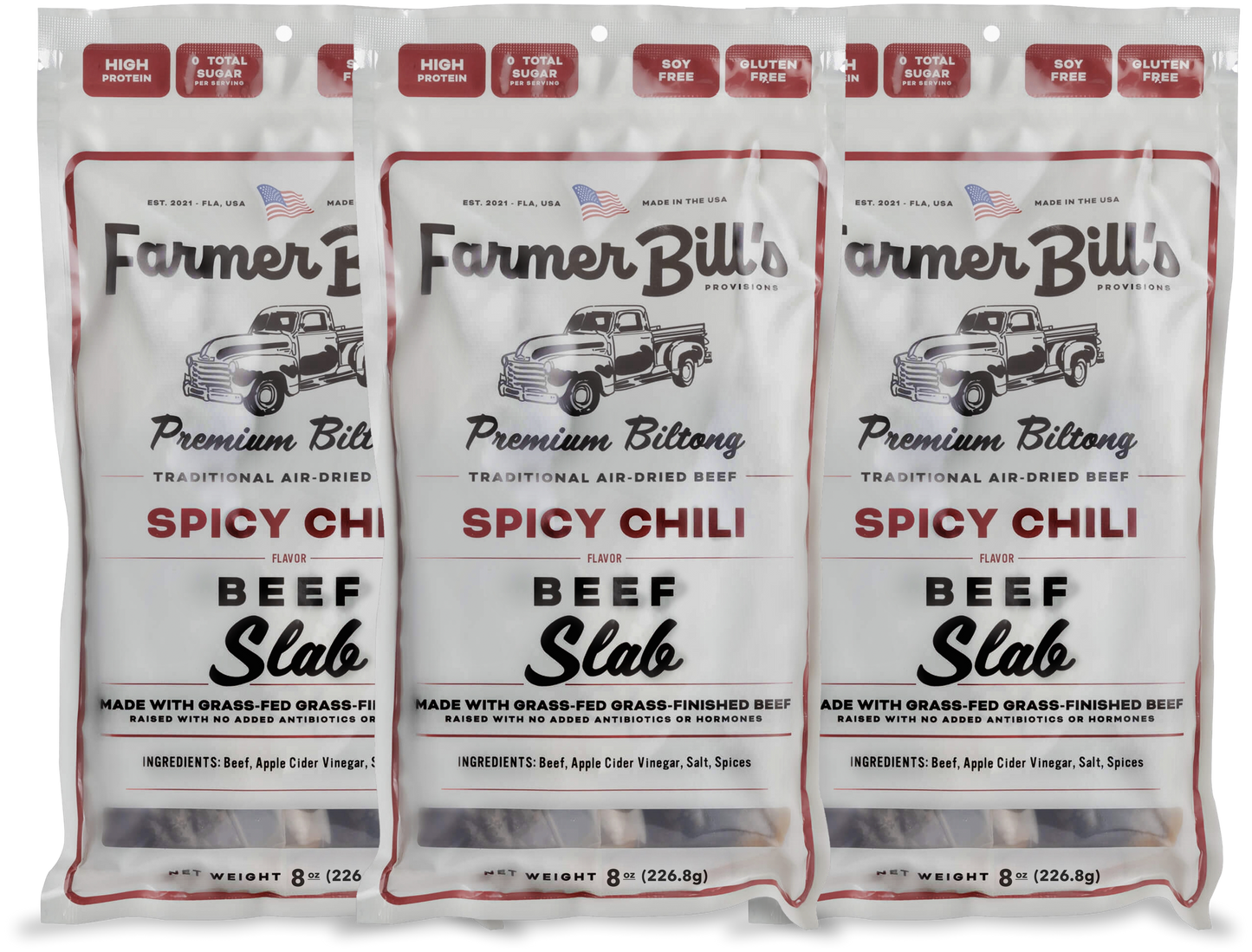 8 oz Spicy Chili Beef Biltong Slab