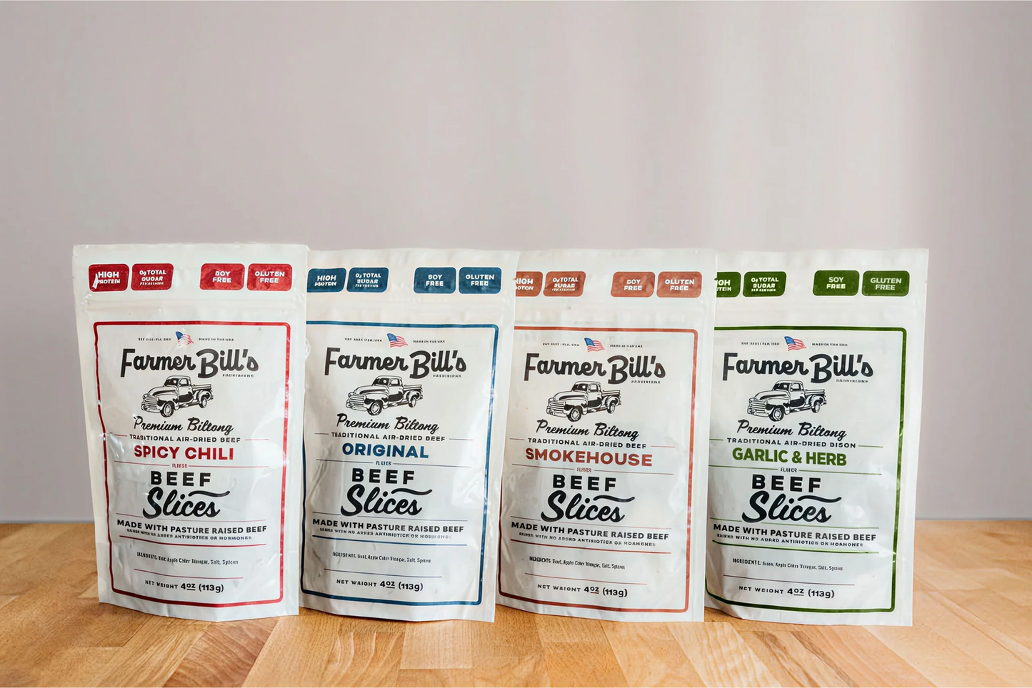 4-Pack Sampler Beef Biltong 16oz