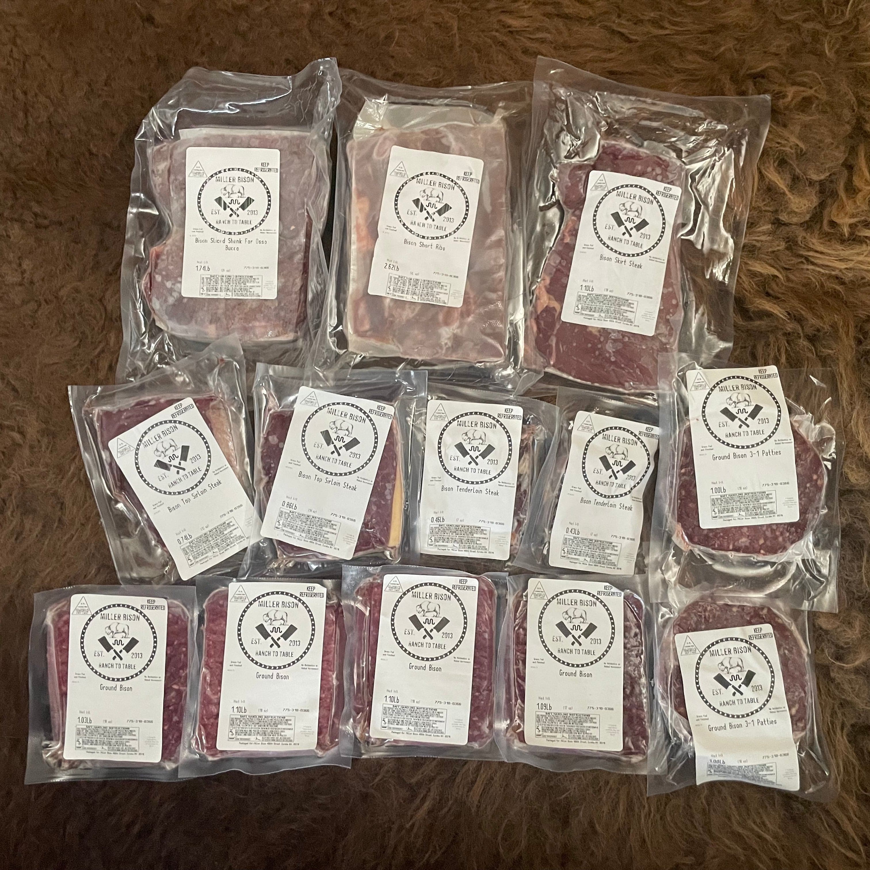 Grasssfed Bison Natures Unaltered Protein Box - Miller Bison