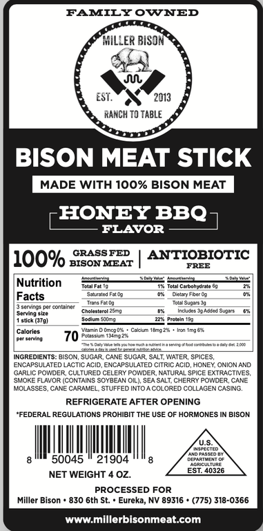 Ultimate Carnivore Grassfed Bison Snack Pack - Miller Bison