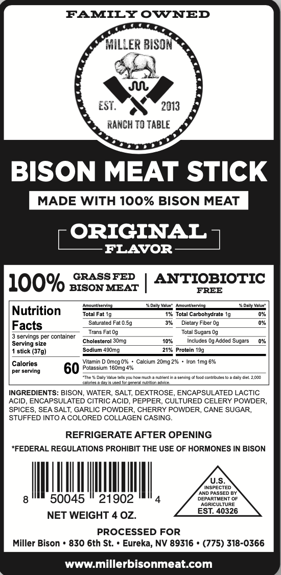 Ultimate Carnivore Grassfed Bison Snack Pack - Miller Bison